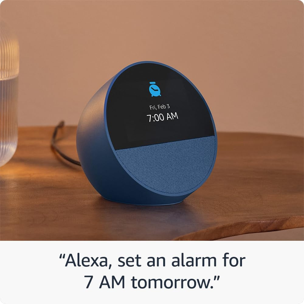 All-New Echo Spot Smart Alarm Clock with Vibrant Sound