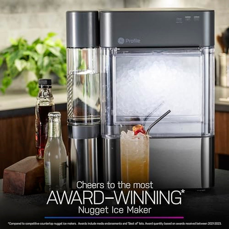 GENERAL ELECTRIC  Opal 2.0 XL  Chewable Crunchable Countertop Nugget Ice Maker (Scoop Included) | 38 Lbs in 24 Hours with Wifi & Smart Connected - Stainless Steel