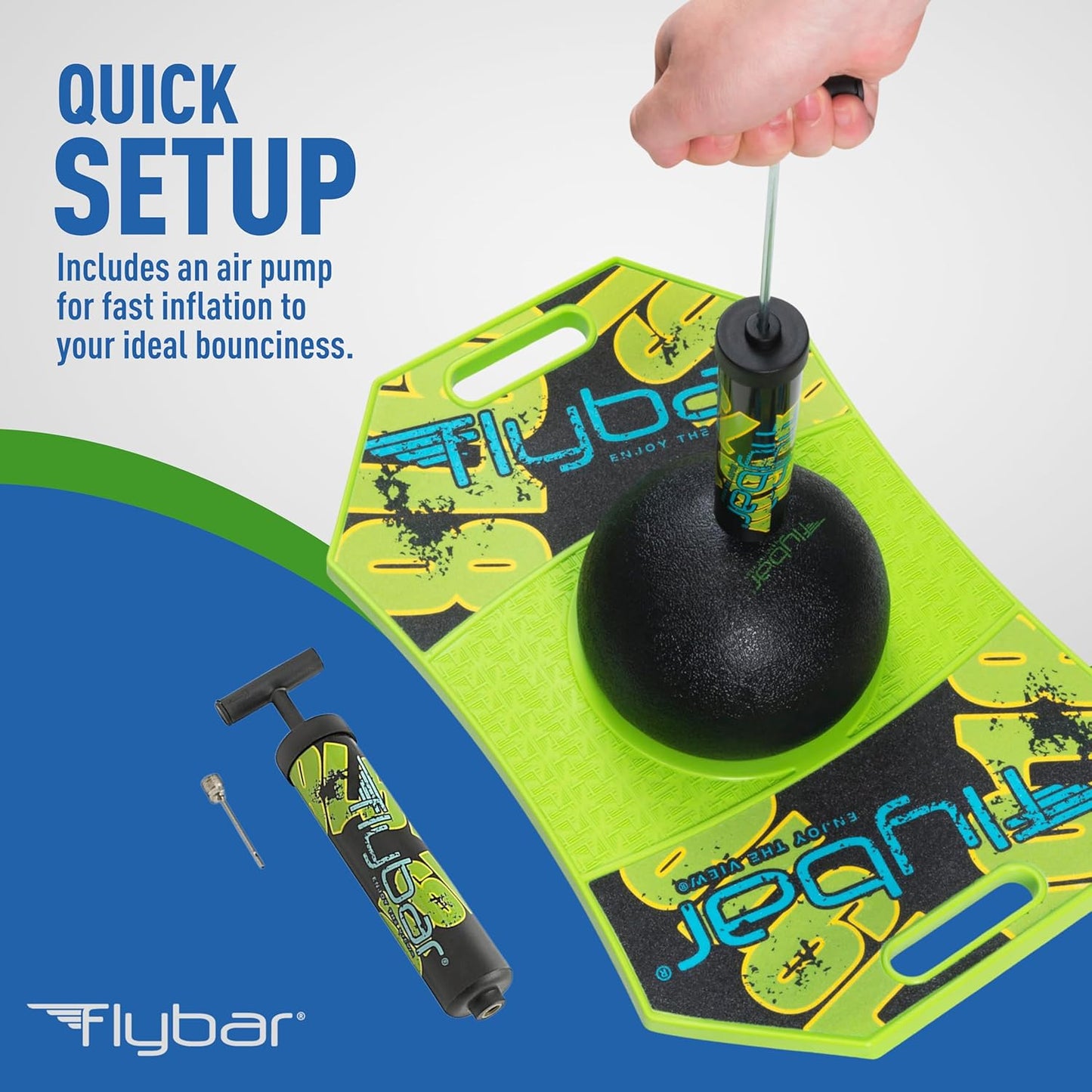 FLYBAR Pogo Trick Ball Jumper | Ages 6+, up to 160 Lbs (Includes Pump, Easy to Carry Handle)