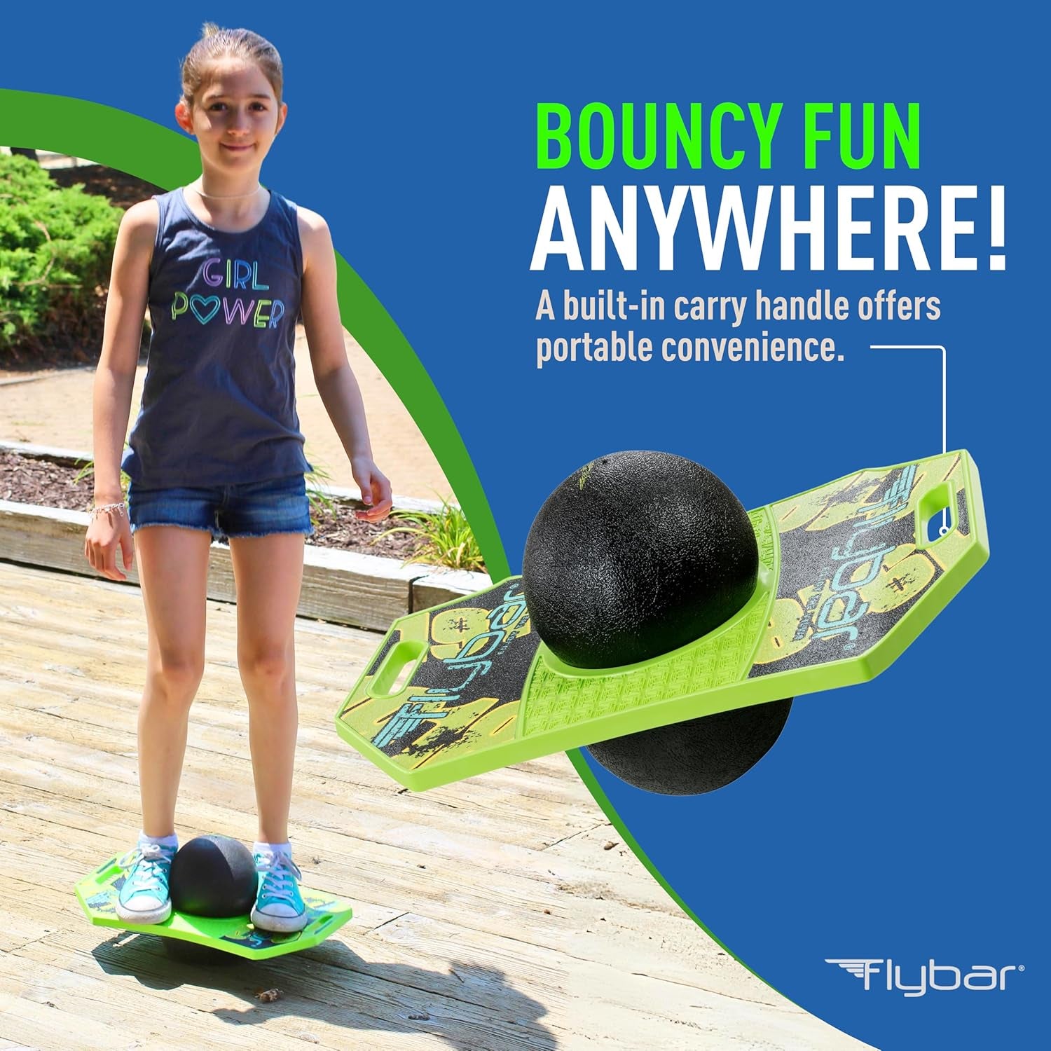 FLYBAR Pogo Trick Ball Jumper | Ages 6+, up to 160 Lbs (Includes Pump, Easy to Carry Handle)