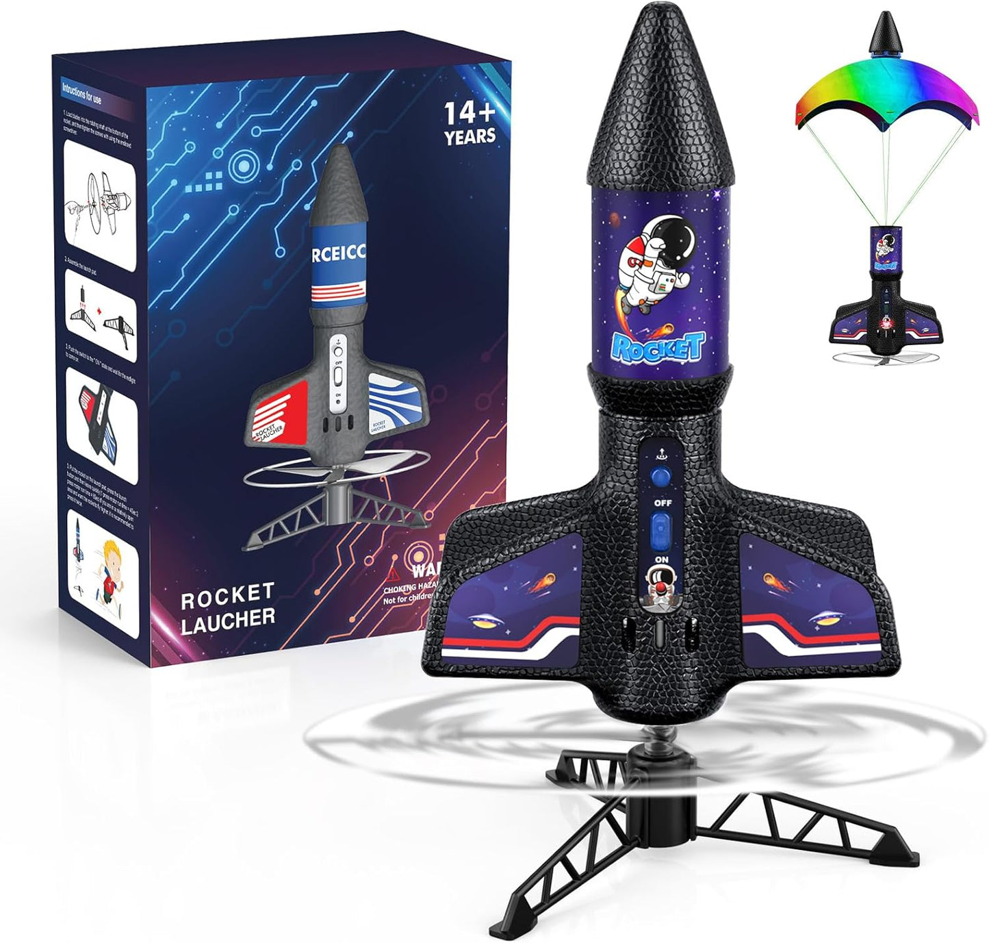 RCEICO Rocket Launcher - Model Rocket Kits with Launch Set (200 Feet of Flight Altitude) | for Ages 8+