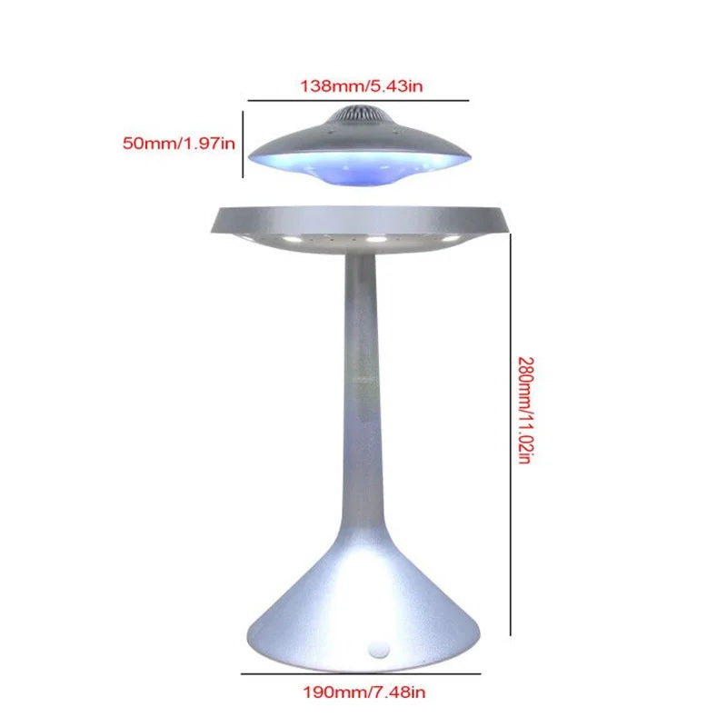 Floating LED Table Lamp UFO with Magnetic Levitation | Built-in Bluetooth Speaker