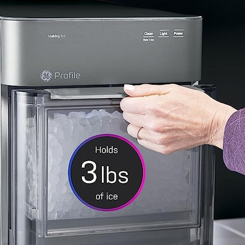 GENERAL ELECTRIC  Opal 2.0 XL  Chewable Crunchable Countertop Nugget Ice Maker (Scoop Included) | 38 Lbs in 24 Hours with Wifi & Smart Connected - Stainless Steel