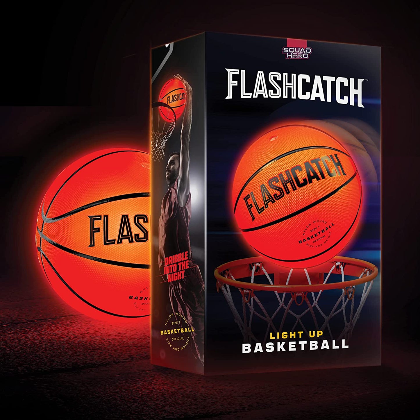 FLASHCATCH Glow in the Dark Basketball| Ages 8+ 