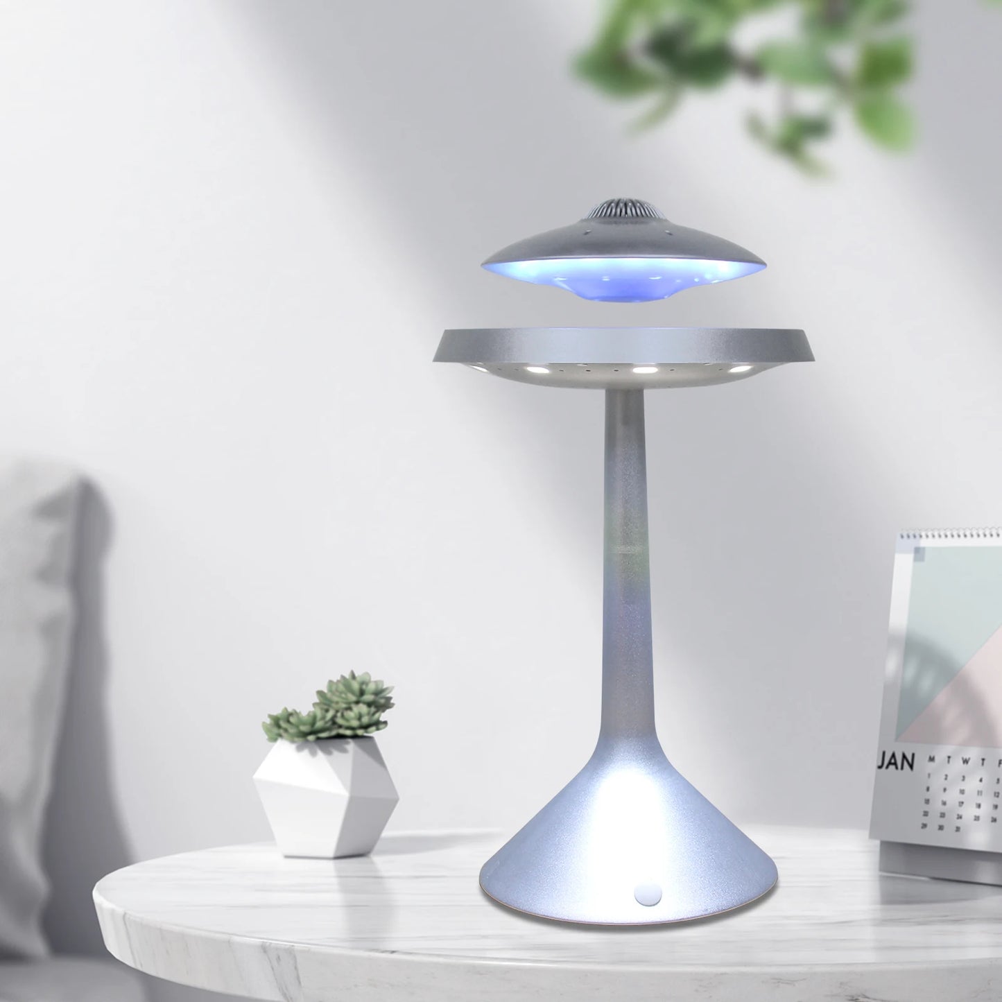 Floating LED Table Lamp UFO with Magnetic Levitation | Built-in Bluetooth Speaker