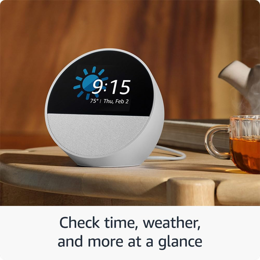 All-New Echo Spot Smart Alarm Clock with Vibrant Sound