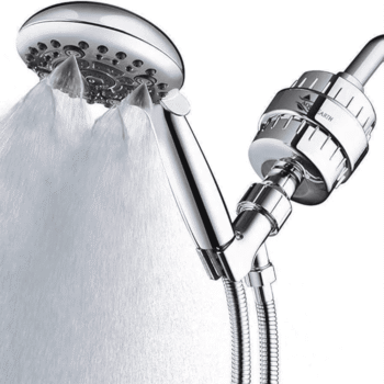 AQUAEARTH (AQUAEARTH-15) Filtro de Ducha para Agua Dura | Elimina Cloro y Sustancias Nocivas
