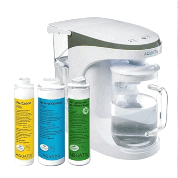 AQUATRU Carafe Alkaline Mineral Boost (AT100) Máquina Purificadora de Agua de Encimera | Elimina PFAS y Otros Contaminantes